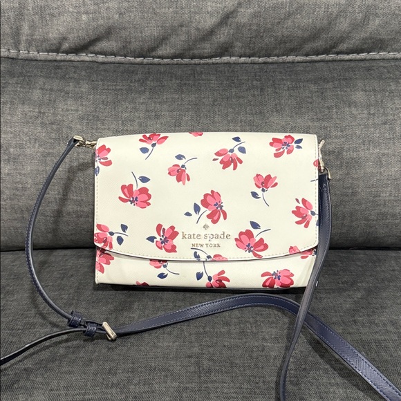Kate Spade Pink and Blue Floral Shoulder Bag - Picture 1 of 6